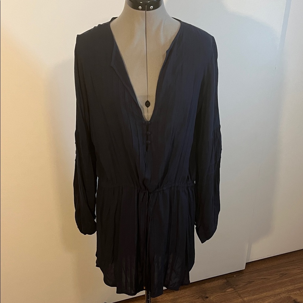 VIX PAULAHERMANNY Elegant Navy Midi Dress